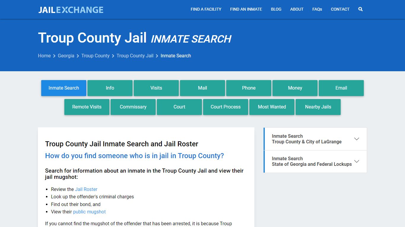 Inmate Search: Roster & Mugshots - Troup County Jail, GA