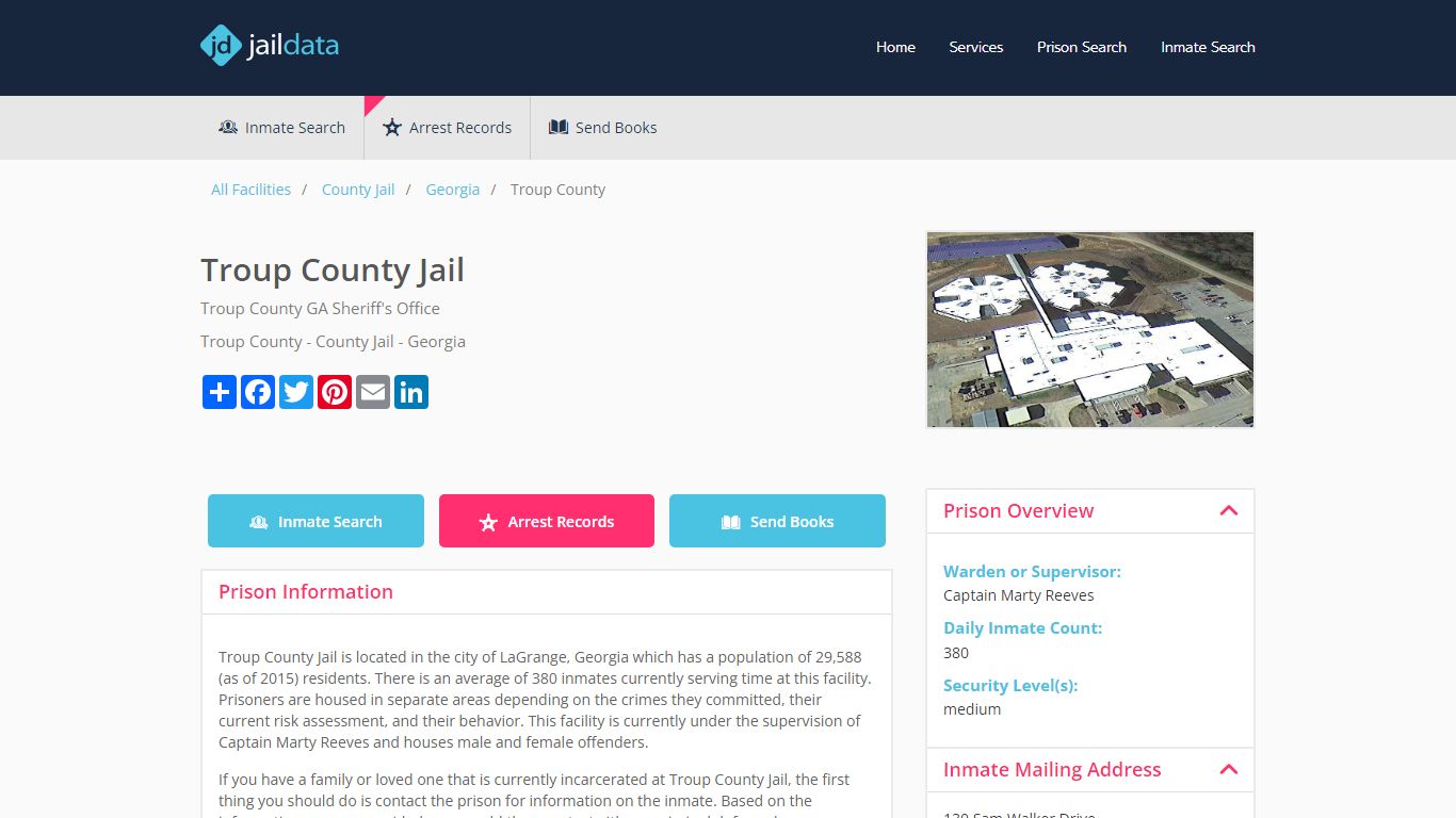 Troup County Jail Inmate Search and Prisoner Info - LaGrange, GA